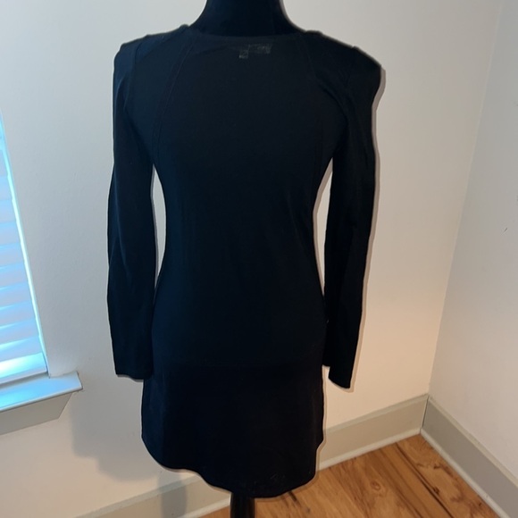 Vanessa Bruno ATHE little black dress mixed media wool / Lace blend Sz 1 / XS - Picture 6 of 14